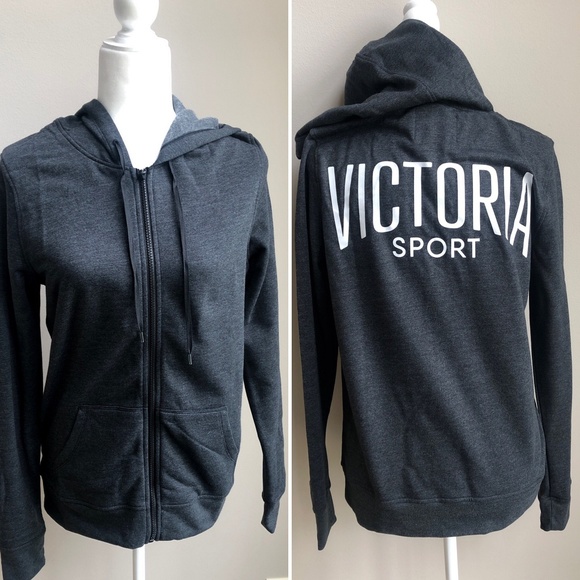 Victoria's Secret Tops - Victoria Sport NWT Logo Grey Zip-Up Jacket Size S Victoria's Secret Tops - Victoria Sport NWT Logo Grey Zip-Up Jacket Size S